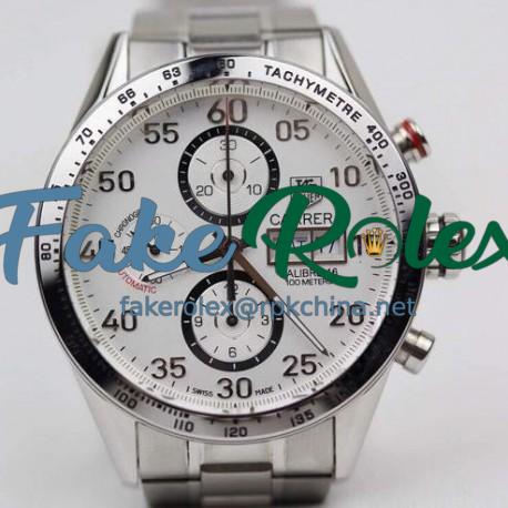 Replica Tag Heuer Carrera Calibre 16 Stainless Steel White Dial Swiss Calibre 16