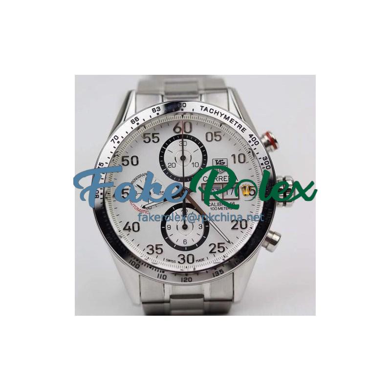 Replica Tag Heuer Carrera Calibre 16 Stainless Steel White Dial Swiss Calibre 16