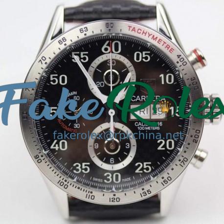 Replica Tag Heuer Carrera Calibre 16 Stainless Steel Carbon Fiber Dial Swiss Calibre 16