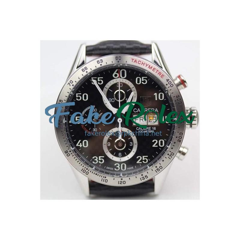 Replica Tag Heuer Carrera Calibre 16 Stainless Steel Carbon Fiber Dial Swiss Calibre 16