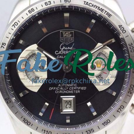 Replica Tag Heuer Grand Carrera Calibre 17 Stainless Steel Black Dial Swiss Calibre 17 RUN 3@SEC