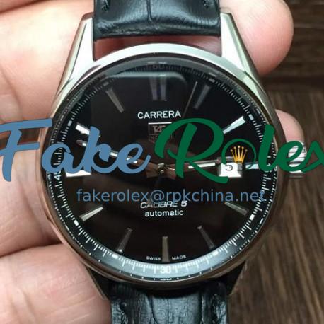 Replica Tag Heuer Carrera Calibre 5 Stainless Steel Black Dial Swiss Calibre 5