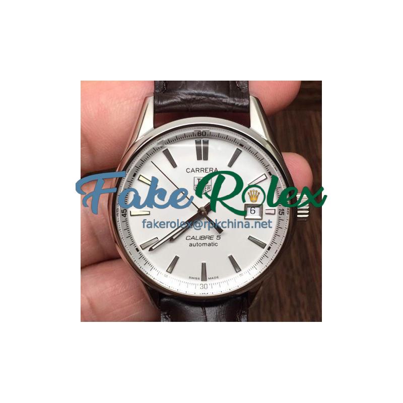 Replica Tag Heuer Carrera Calibre 5 Stainless Steel White Dial Swiss Calibre 5