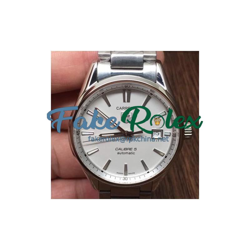 Replica Tag Heuer Carrera Calibre 5 Stainless Steel White Dial Swiss Calibre 5