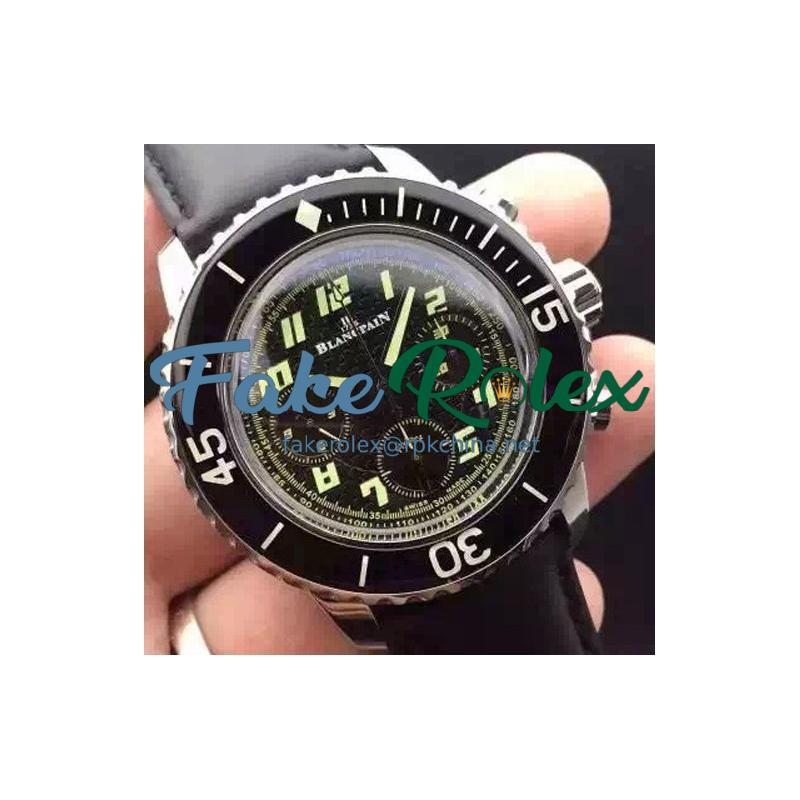 Replica Blancpain Fifty Fathoms Flyback Stainless Steel Black Dial Swiss 7750