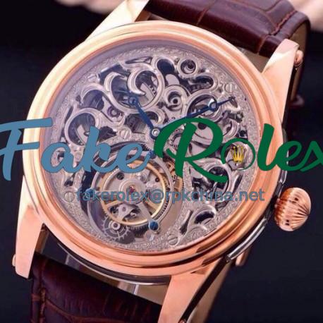 Replica Blancpain Tourbillon Rose Gold Skeleton Dial Swiss Tourbillon