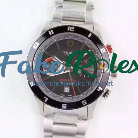 Replica Tudor Grantour Fly-Back Stainless Steel Black Dial Swiss 7750