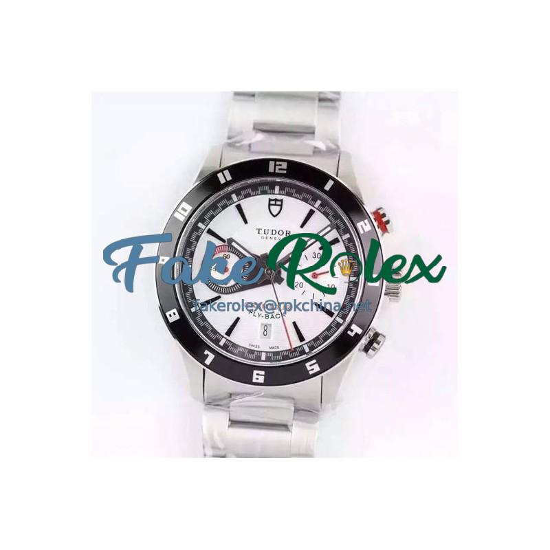 Replica Tudor Grantour Fly-Back Stainless Steel White Dial Swiss 7750