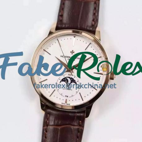 Replica Vacheron Constantin Patrimony 81180 Rose Gold White Dial Swiss 2450SC