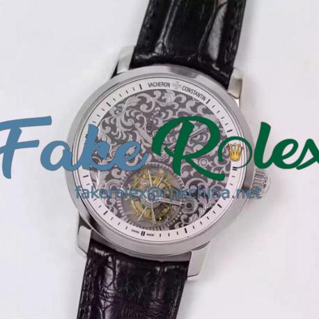 Replica Vacheron Constantin Patrimony Tourbillon Stainless Steel White Dial Swiss Tourbillon