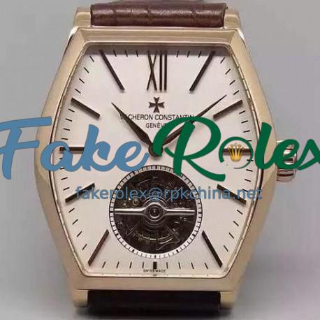 Replica Vacheron Constantin Malte Tourbillon Rose Gold White Dial Swiss Tourbillon