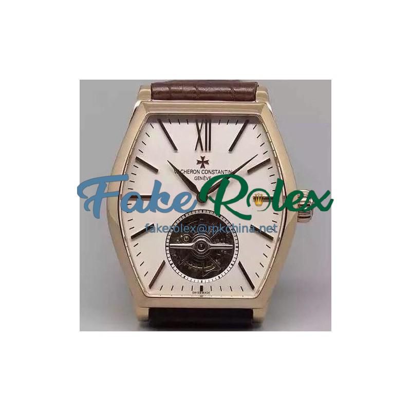 Replica Vacheron Constantin Malte Tourbillon Rose Gold White Dial Swiss Tourbillon