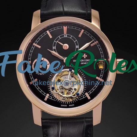 Replica Vacheron Constantin Patrimony Tourbillon Rose Gold Black Dial Swiss Tourbillon