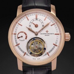 Replica Vacheron Constantin Patrimony Tourbillon Rose Gold White Dial Swiss Tourbillon