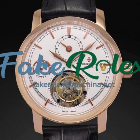 Replica Vacheron Constantin Patrimony Tourbillon Rose Gold White Dial Swiss Tourbillon