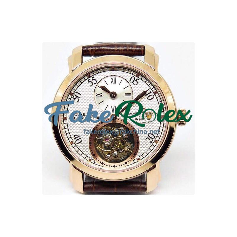 Replica Vacheron Constantin Patrimony Carrousel Tourbillon Rose Gold White Dial Swiss Carrousel Tourbillon