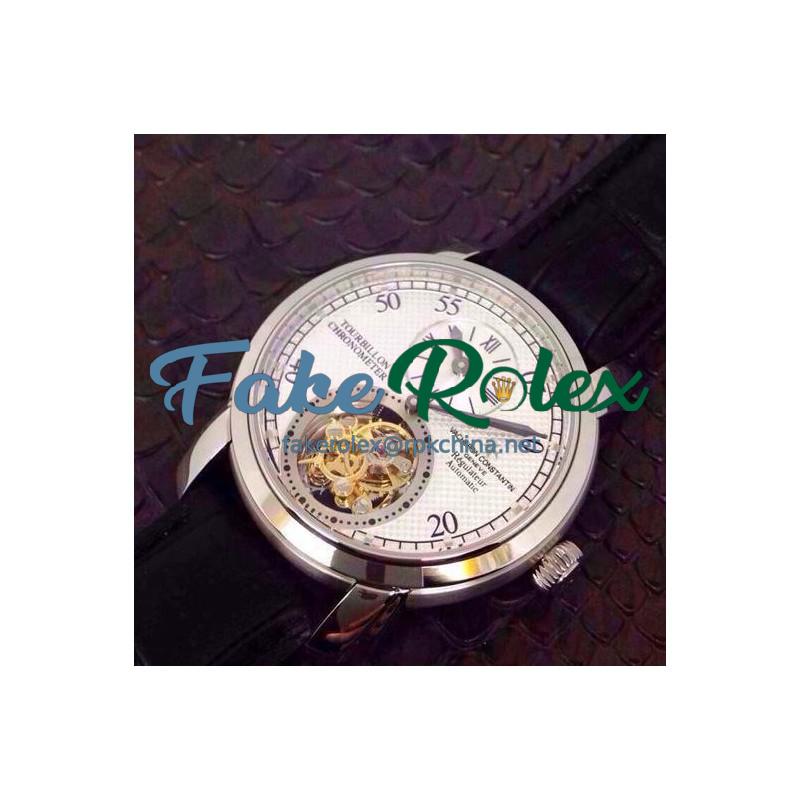 Replica Vacheron Constantin Patrimony Carrousel Tourbillon Stainless Steel White Dial Swiss Carrousel Tourbillon