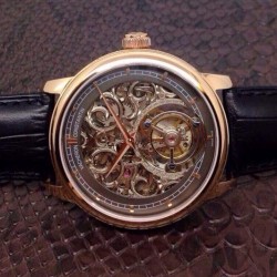 Replica Vacheron Constantin Patrimony Tourbillon Rose Gold Skeleton & Gray Dial Swiss Tourbillon