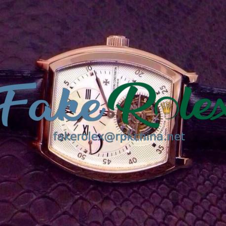 Replica Vacheron Constantin Malte Tourbillon Regulator Rose Gold White Dial Swiss Tourbillon