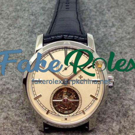 Replica Vacheron Constantin Patrimony Tourbillon Stainless Steel White Dial Swiss Tourbillon