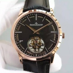 Replica Jaeger-LeCoultre Master Ultra Thin Tourbillon Rose Gold Black Dial Swiss Tourbillon