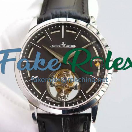 Replica Jaeger-LeCoultre Master Ultra Thin Tourbillon Stainless Steel Black Dial Swiss Tourbillon