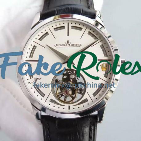 Replica Jaeger-LeCoultre Master Ultra Thin Tourbillon Stainless Steel White Dial Swiss Tourbillon