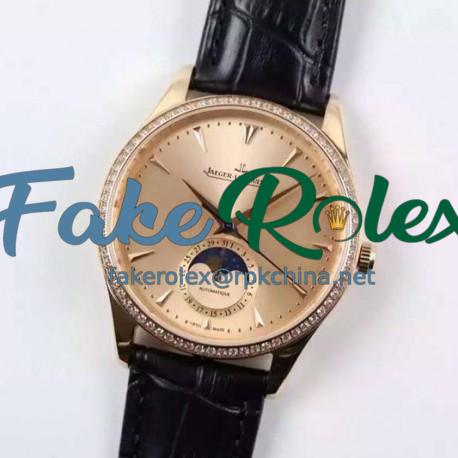 Replica Jaeger-LeCoultre Master Ultra Thin Moon Rose Gold Gold Dial Swiss JLC 925