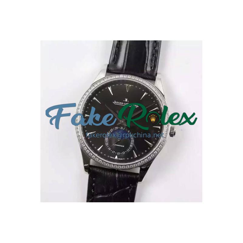 Replica Jaeger-LeCoultre Master Ultra Thin Moon Stainless Steel Black Dial Swiss JLC 925