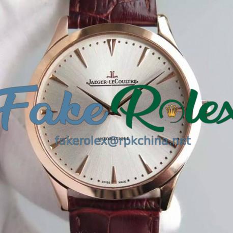 Replica Jaeger-LeCoultre Master Ultra Thin Rose Gold Silver Dial Swiss JLC 898C