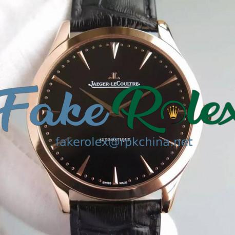 Replica Jaeger-LeCoultre Master Ultra Thin Rose Gold Black Dial Swiss JLC 898C