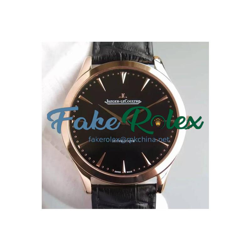 Replica Jaeger-LeCoultre Master Ultra Thin Rose Gold Black Dial Swiss JLC 898C