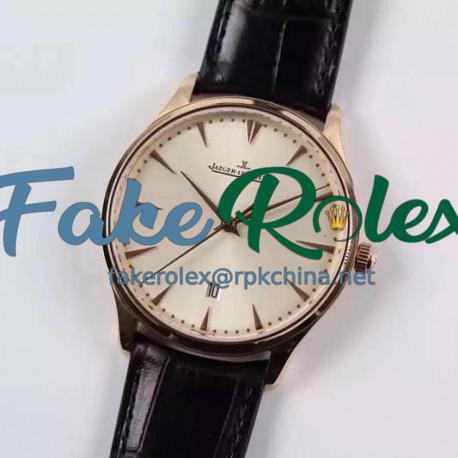 Replica Jaeger-LeCoultre Master Ultra Thin Date Rose Gold White Dial Swiss JLC 899