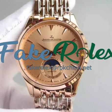 Replica Jaeger-LeCoultre Master Ultra Thin Moon Rose Gold Gold Dial Swiss JLC 925