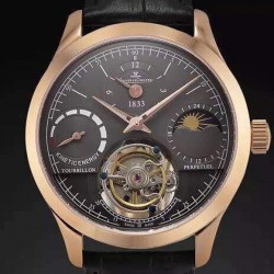 Replica Jaeger-LeCoultre Master Grande Tradition Tourbillon Rose Gold Black Dial Swiss Tourbillon