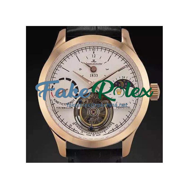 Replica Jaeger-LeCoultre Master Grande Tradition Tourbillon Rose Gold White Dial Swiss Tourbillon