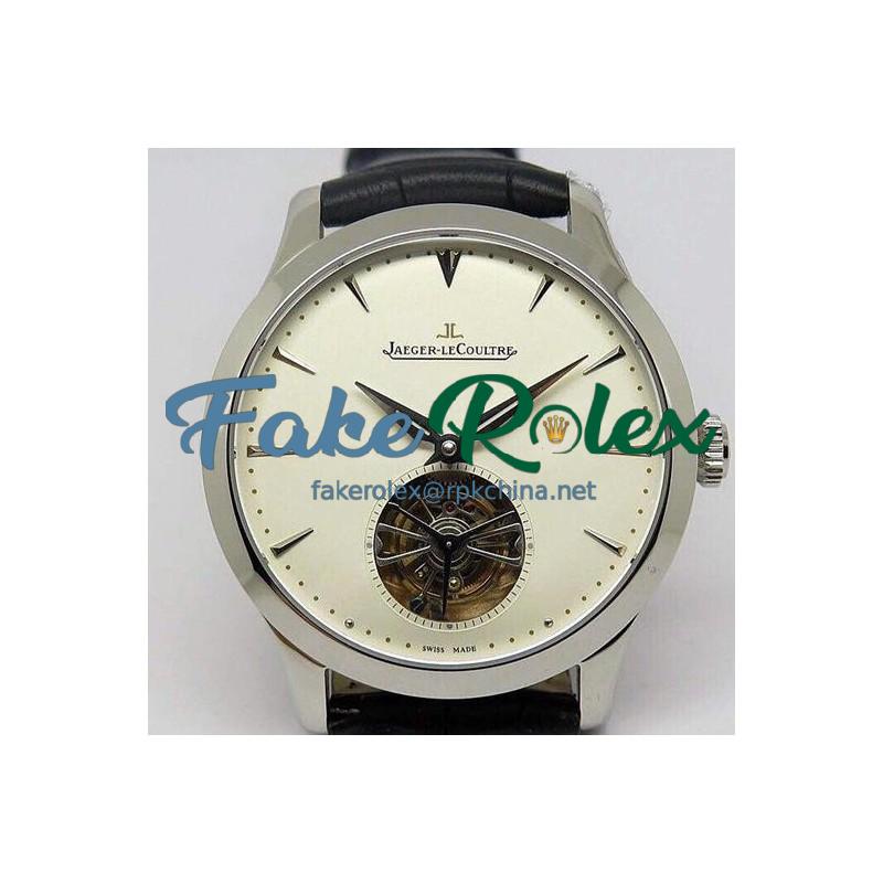 Replica Jaeger-LeCoultre Master Ultra Thin Tourbillon Stainless Steel  White Dial Swiss Tourbillon