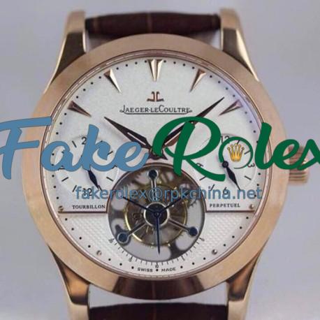 Replica Jaeger-LeCoultre Master Grande Tradition Tourbillon Rose Gold White Dial Swiss Tourbillon