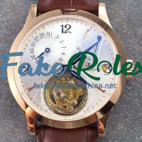 Replica Jaeger-LeCoultre Master Grande Tradition Tourbillon Rose Gold White Dial Swiss Tourbillon