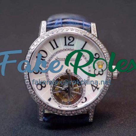 Replica Jaeger-LeCoultre Rendez Vous Tourbillon Stainless Steel & Diamonds Diamonds & Pearl Dial Swiss Tourbillon