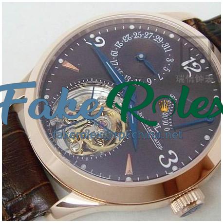 Replica Jaeger-LeCoultre Master Grande Tradition Tourbillon Rose Gold Black Dial Swiss Tourbillon