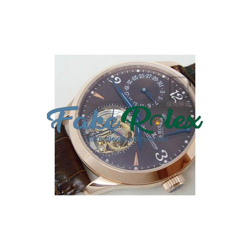 Replica Jaeger-LeCoultre Master Grande Tradition Tourbillon Rose Gold Black Dial Swiss Tourbillon