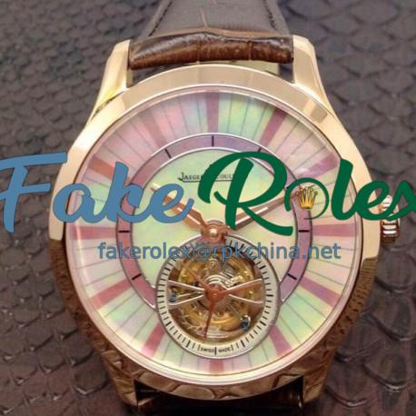 Replica Jaeger-LeCoultre Rendez Vous Tourbillon Rose Gold Pearl Dial Swiss Tourbillon