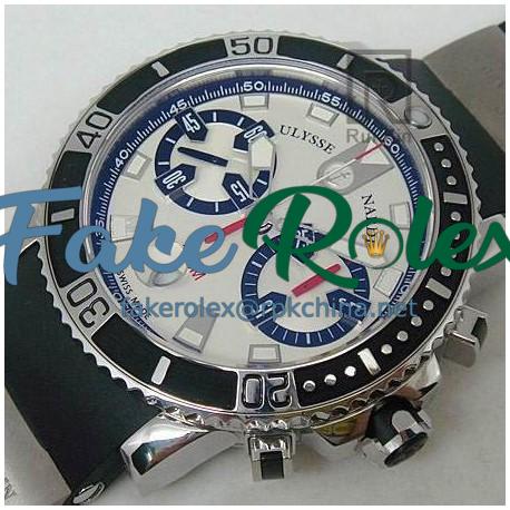 Replica Ulysse Nardin Maxi Marine Diver Chronograph Stainless Steel White Dial Swiss 7750