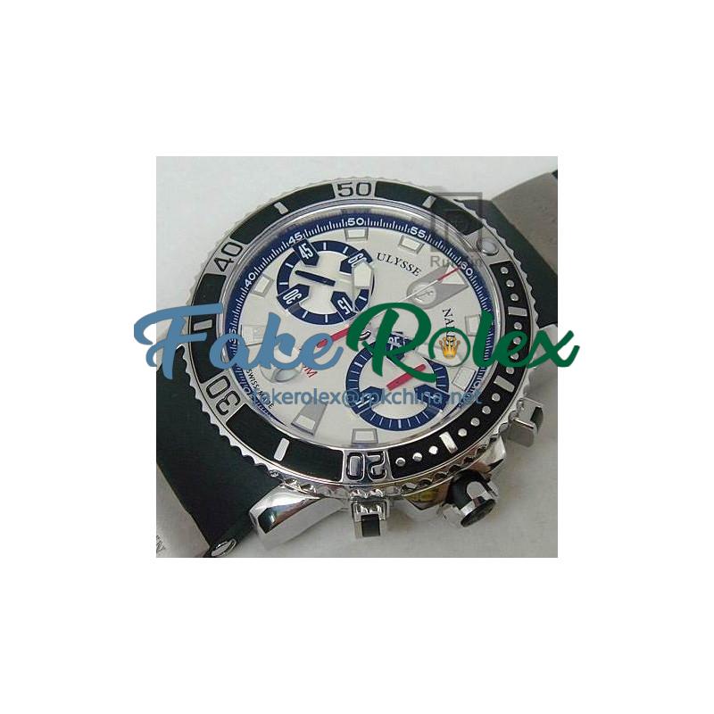 Replica Ulysse Nardin Maxi Marine Diver Chronograph Stainless Steel White Dial Swiss 7750