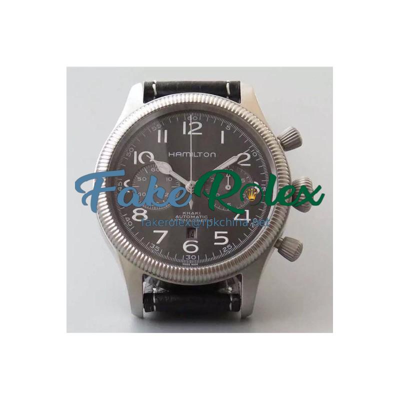 Replica Hamilton Khaki Pilot Pioneer Stainless Steel Black Dial Swiss 7750