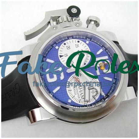 Replica Graham Chronofighter Oversize Stainless Steel Blue & White Dial Swiss 7750