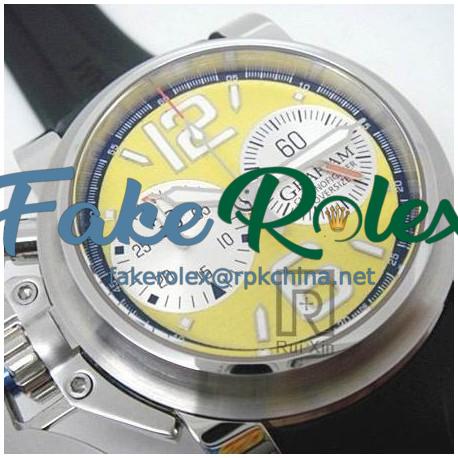 Replica Graham Chronofighter Oversize Stainless Steel Yellow Dial Swiss 7750