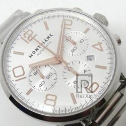 Replica Montblanc Timewalker Chronograph Stainless Steel Rose Gold Markers White Dial Swiss 7750