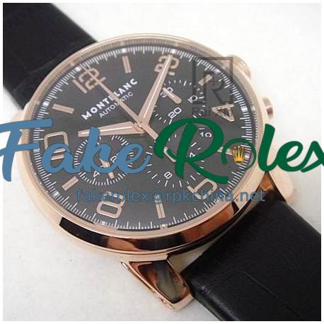 Replica Montblanc Timewalker Chronograph Rose Gold Rose Gold Markers Black Dial Swiss 7750